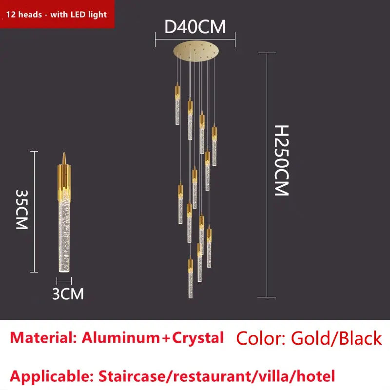 Lustre Elvoria — Cristal LED pour Escalier — vue 15