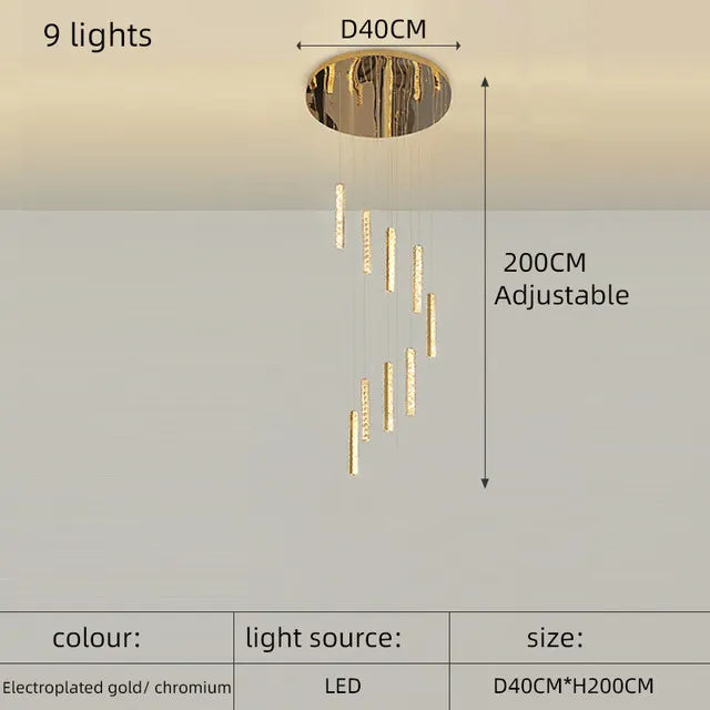 Lustre Lordore — Cristal LED pour Escalier — vue 17