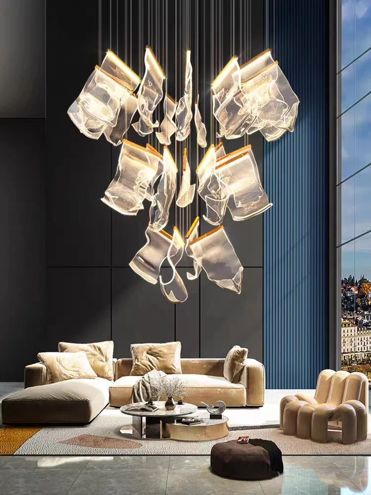 Lustre LED tendance pour duplex, restaurant et salon