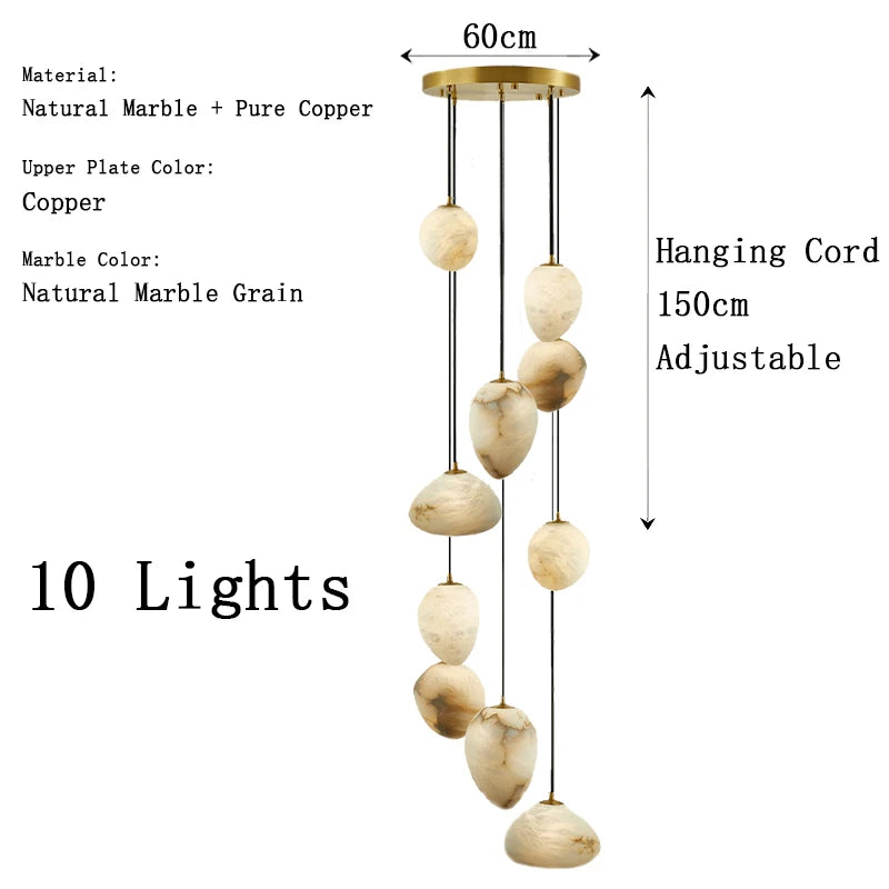 Lustre Lysana — Marbre LED pour Salon — vue 9