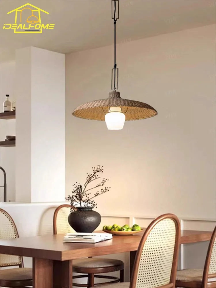 Suspension Séraphine Velours — Rotin LED