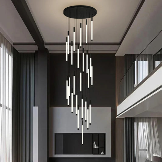 Lustre d'escalier LED moderne pour salon et salle à manger