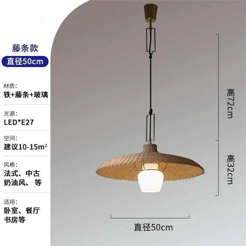 Suspension Séraphine Velours — Rotin LED