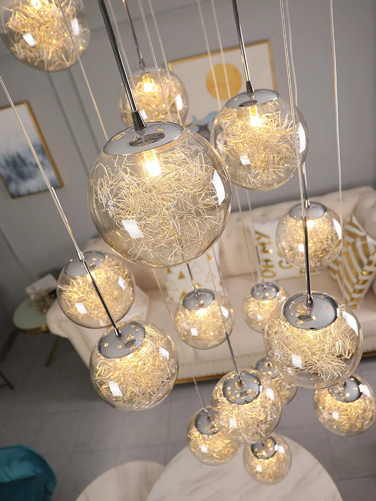 Lustre cristal loft pour salon, chambre et hôtel – vue 2