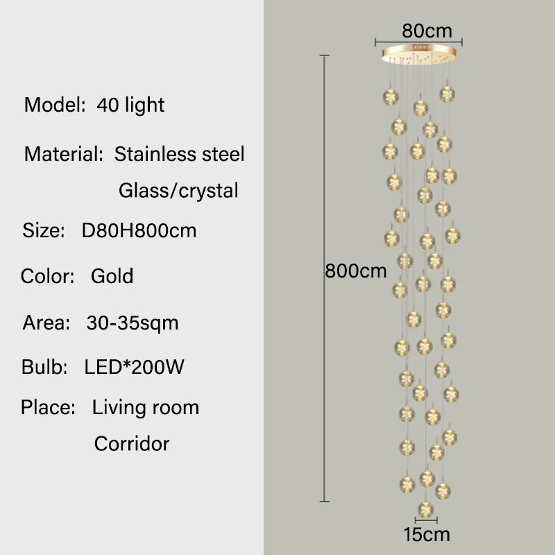 Lustre Avdore — Cristal LED pour Escalier — vue 9