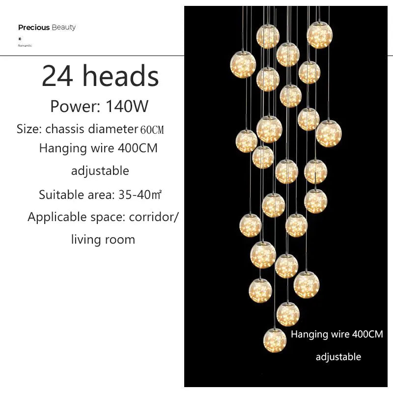 Lustre Ayliane — Verre LED pour Escalier — vue 16