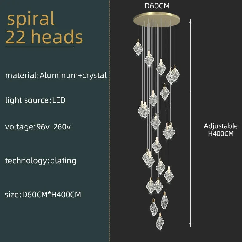 Suspension Cassoria — Cristal pour Escalier — vue 8