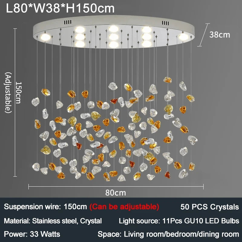 Lustre Lysiane — Cristal LED pour Salon — vue 12