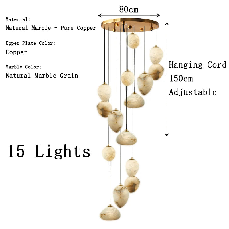 Lustre Lysana — Marbre LED pour Salon — vue 10