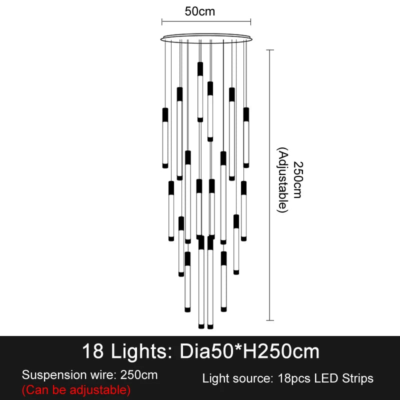 Lustre Maëldore — LED pour Escalier — vue 13