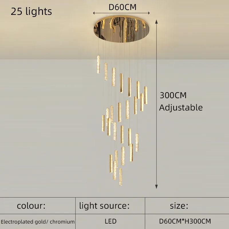 Lustre Lordore — Cristal LED pour Escalier — vue 13