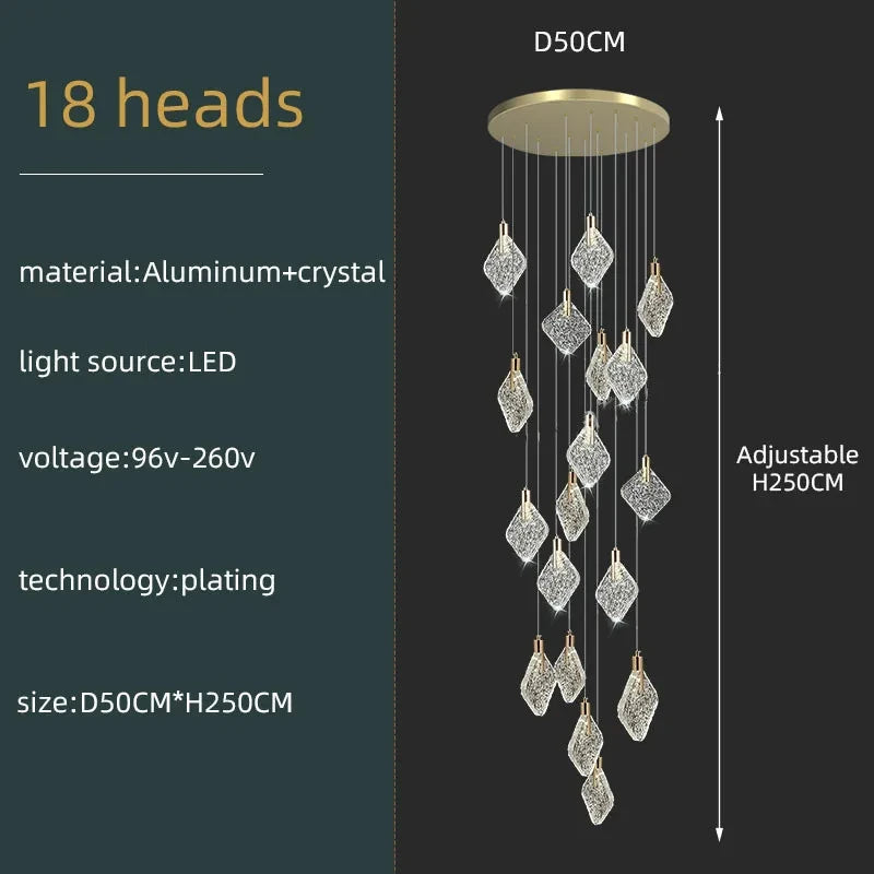Suspension Cassoria — Cristal pour Escalier — vue 12