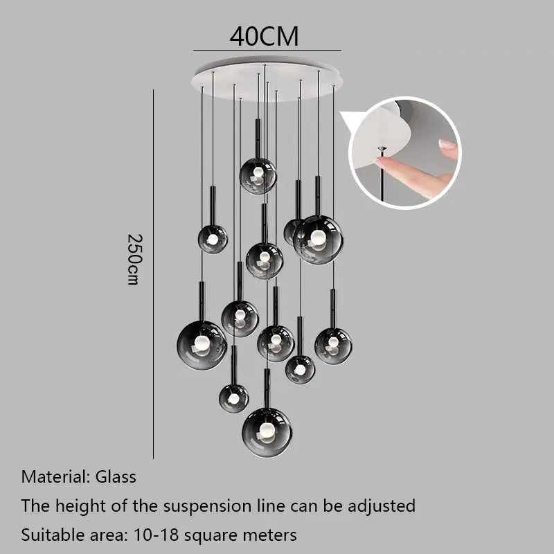 Suspension Soldore — Verre LED pour Escalier — vue 10