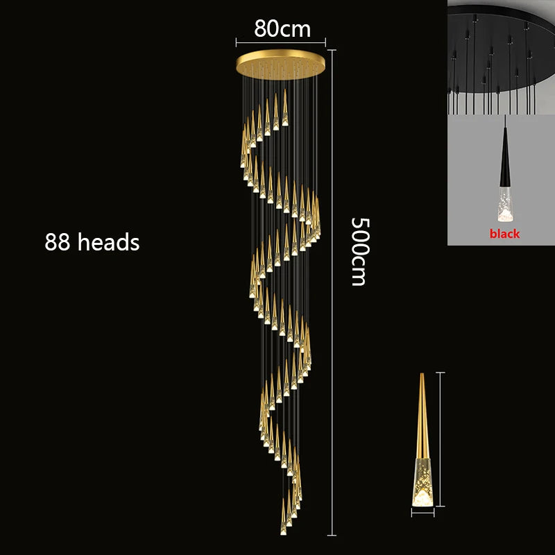Lustre Althana — Cristal LED pour Escalier — vue 5