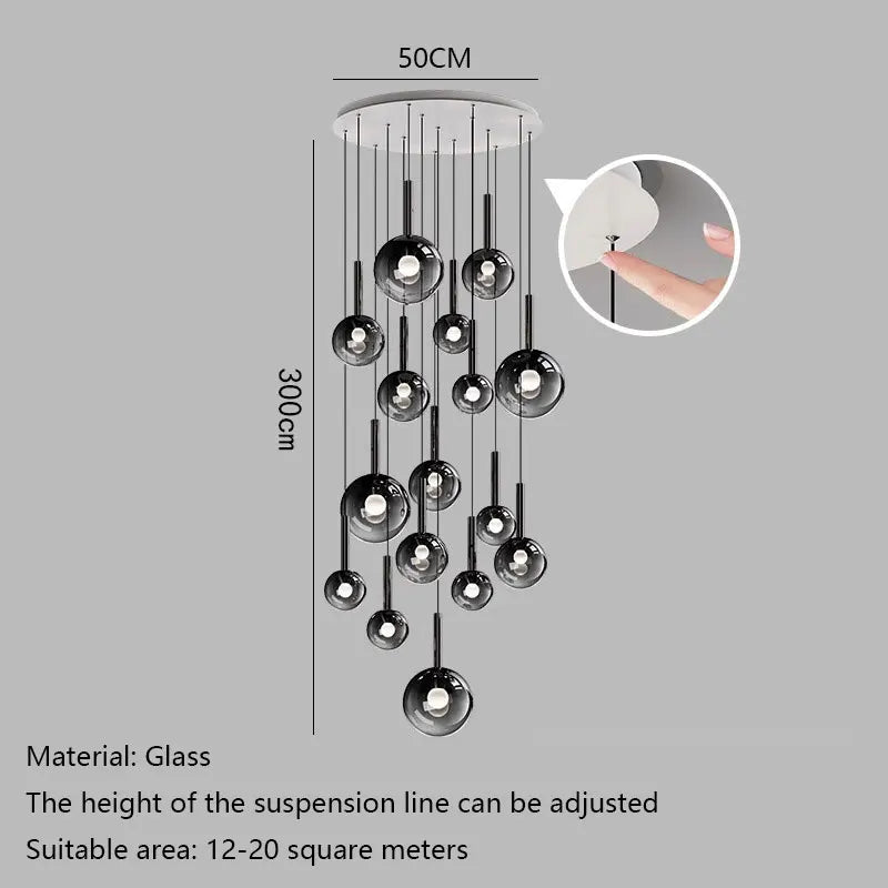 Suspension Soldore — Verre LED pour Escalier — vue 7