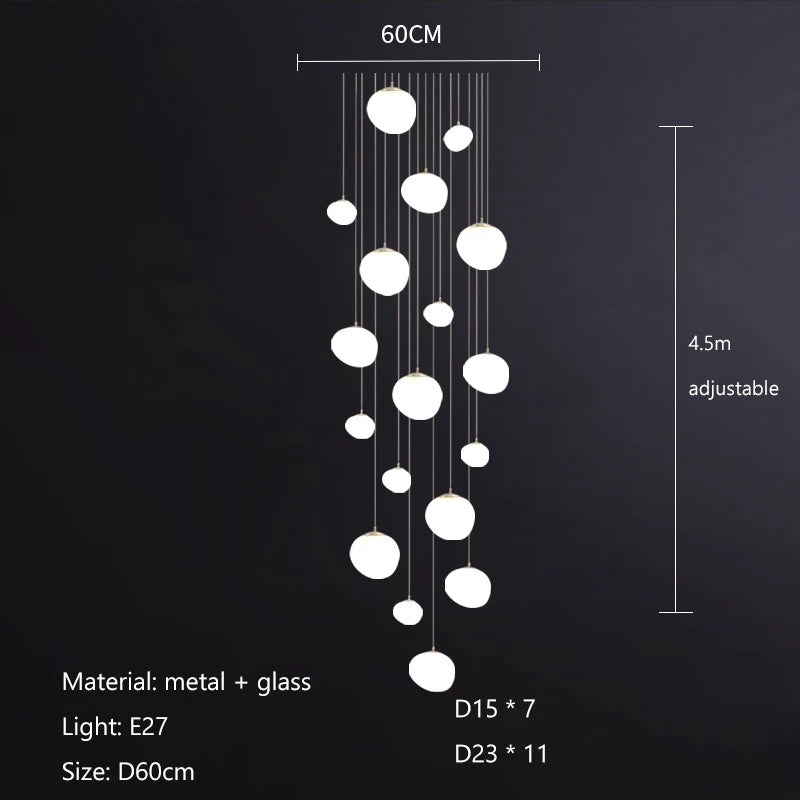 Lustre Althdore — Verre LED pour Escalier — vue 15