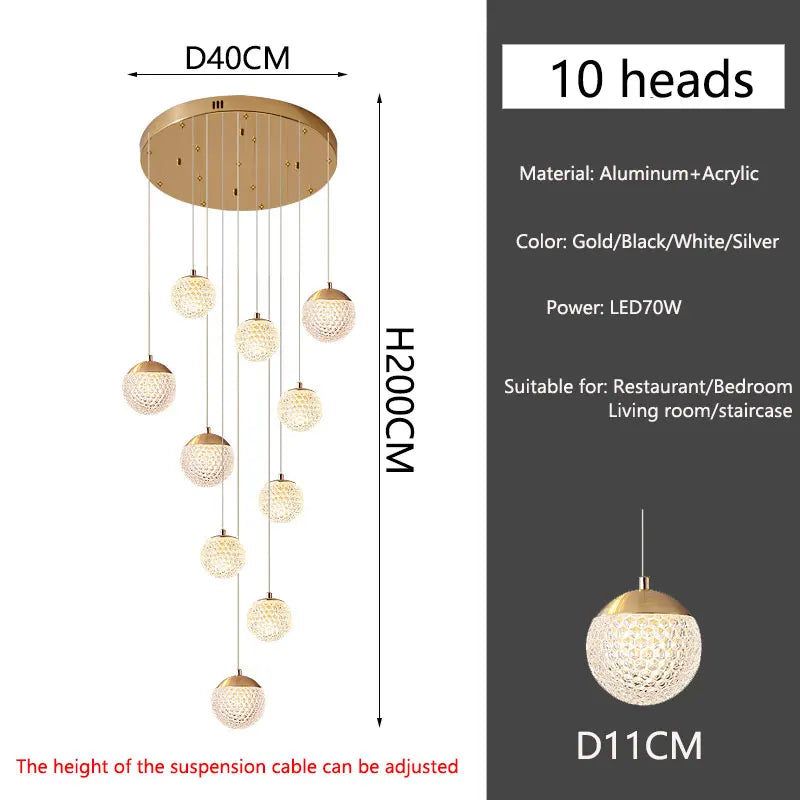 Lustre Lororia — LED pour Escalier — vue 18