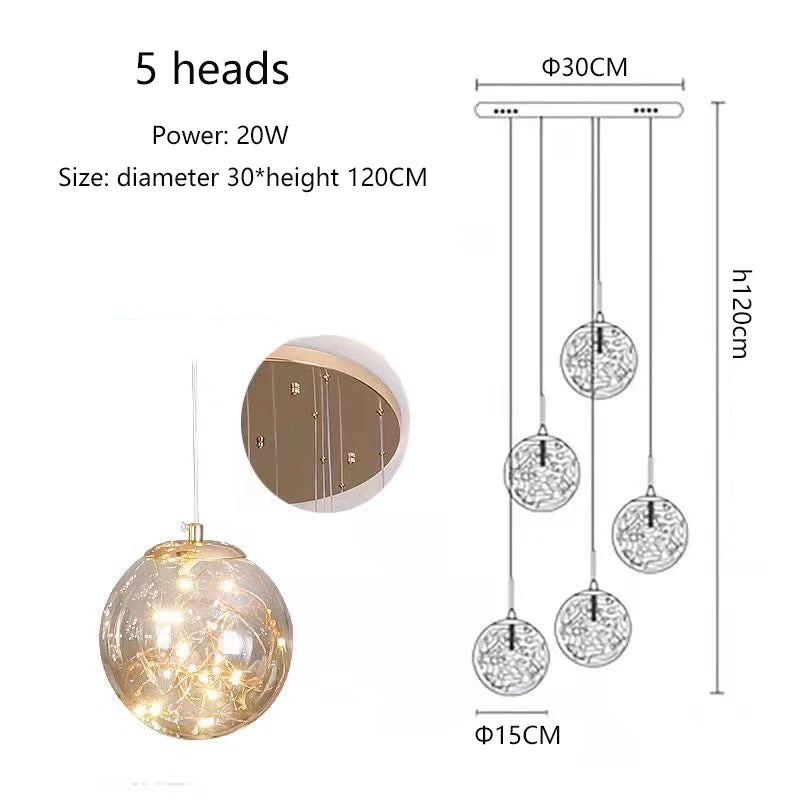 Lustre Ayliane — Verre LED pour Escalier — vue 8