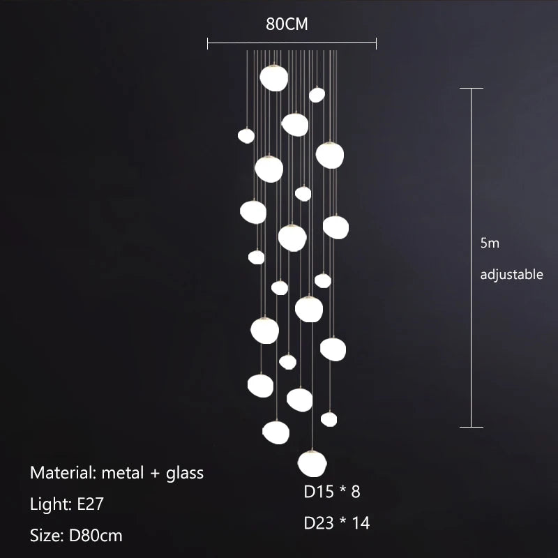 Lustre Althdore — Verre LED pour Escalier — vue 8