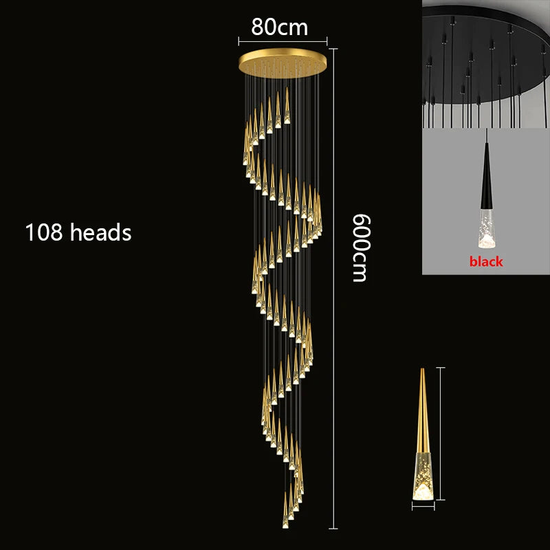 Lustre Althana — Cristal LED pour Escalier — vue 8