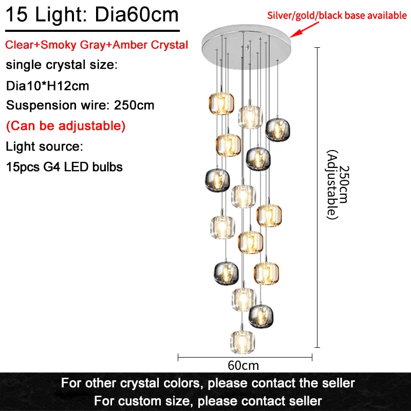 Lustre Cassdore — Cristal LED pour Salle à Manger — vue 12
