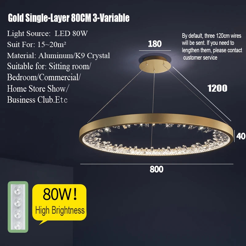 Lustre Noéloria — Cristal LED pour Escalier — vue 9