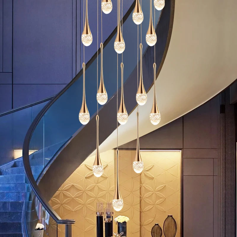 Plafonnier lustre cristal LED doré, argent ou noir – vue 2