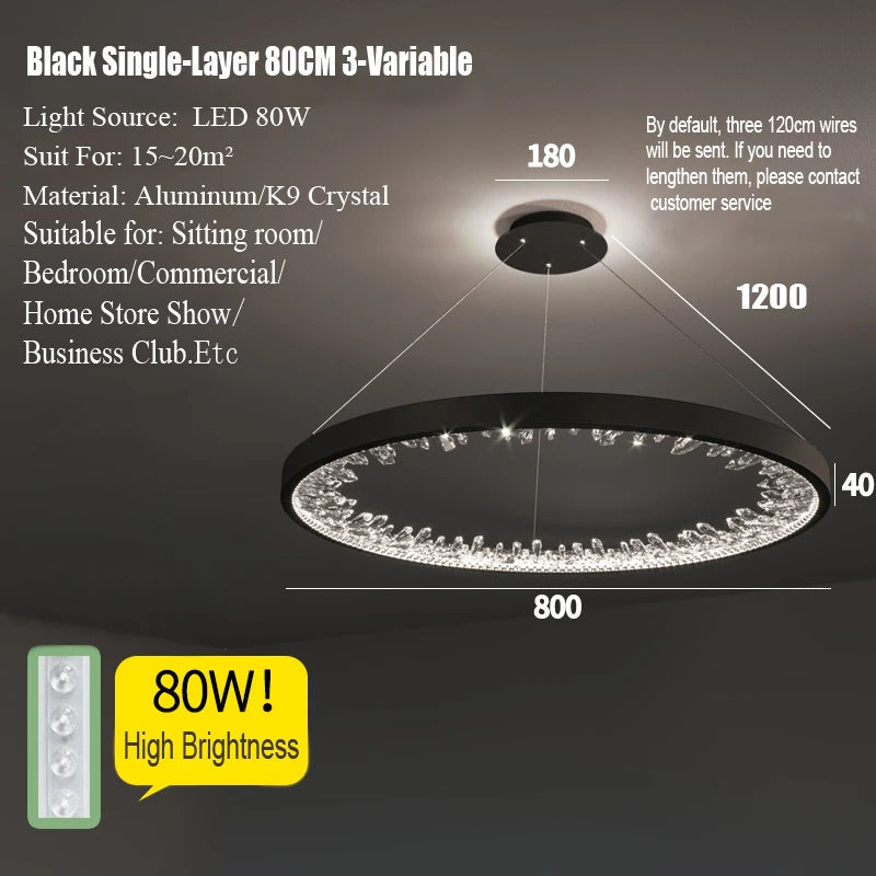 Lustre Noéloria — Cristal LED pour Escalier — vue 12