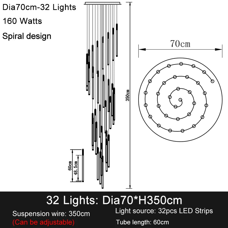 Lustre Séraphdore — LED pour Escalier — vue 6