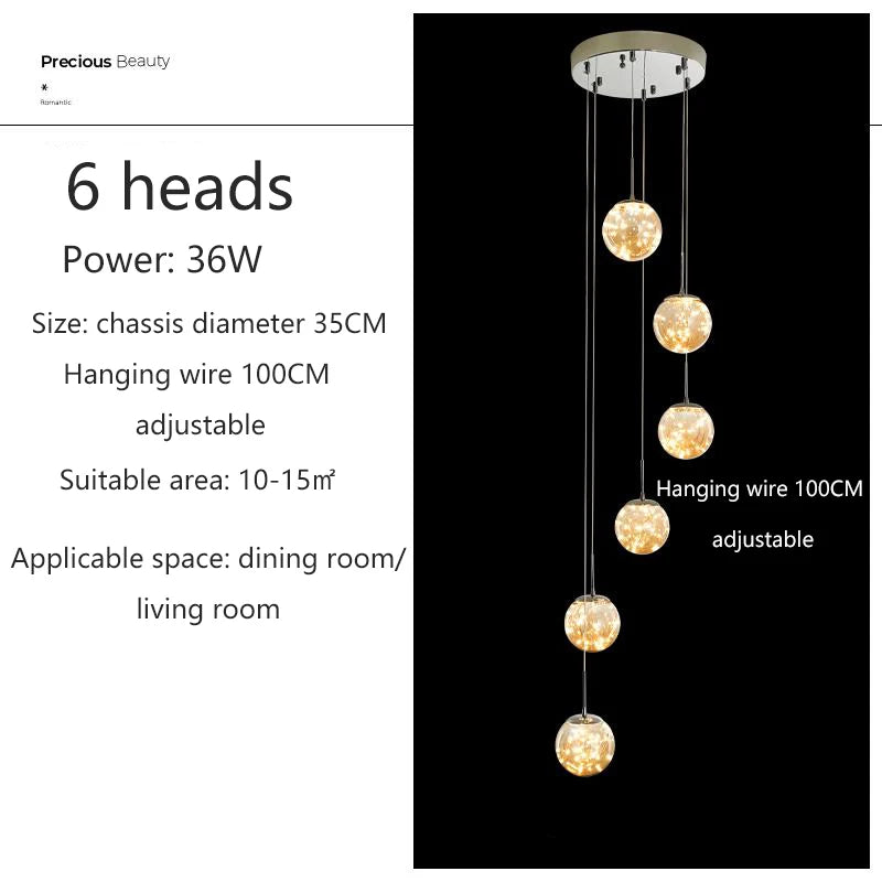 Lustre Ayliane — Verre LED pour Escalier — vue 11