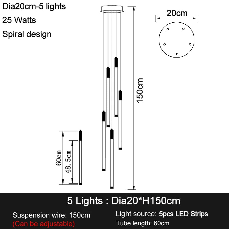 Lustre Séraphdore — LED pour Escalier — vue 9