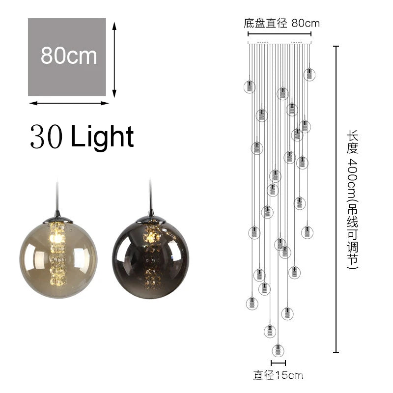 Lustre Valiane — Verre LED pour Escalier — vue 12