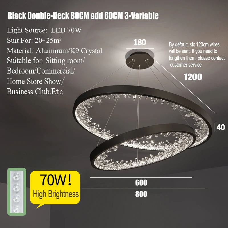 Lustre Noéloria — Cristal LED pour Escalier