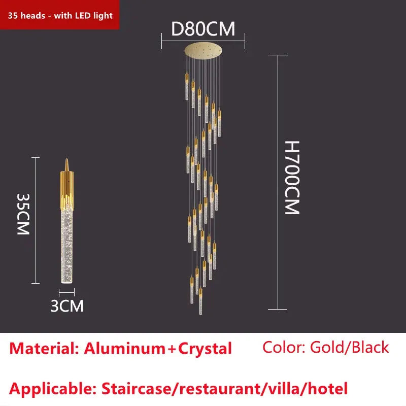 Lustre Elvoria — Cristal LED pour Escalier — vue 17