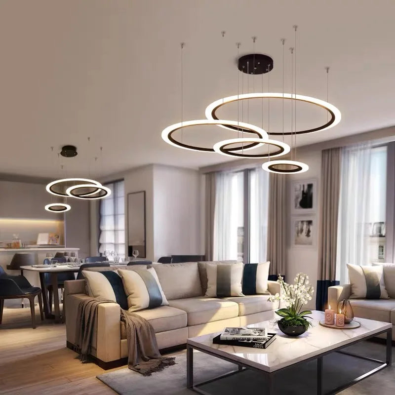 Suspension anneau LED pour salon, chambre et salle à manger – vue 2