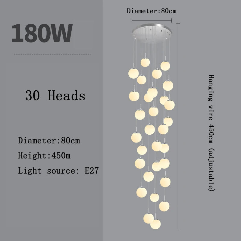 Lustre Adéldore — Verre LED pour Escalier — vue 16
