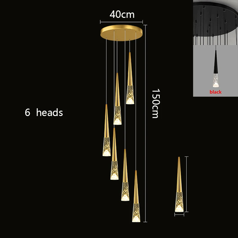 Lustre Althana — Cristal LED pour Escalier — vue 9