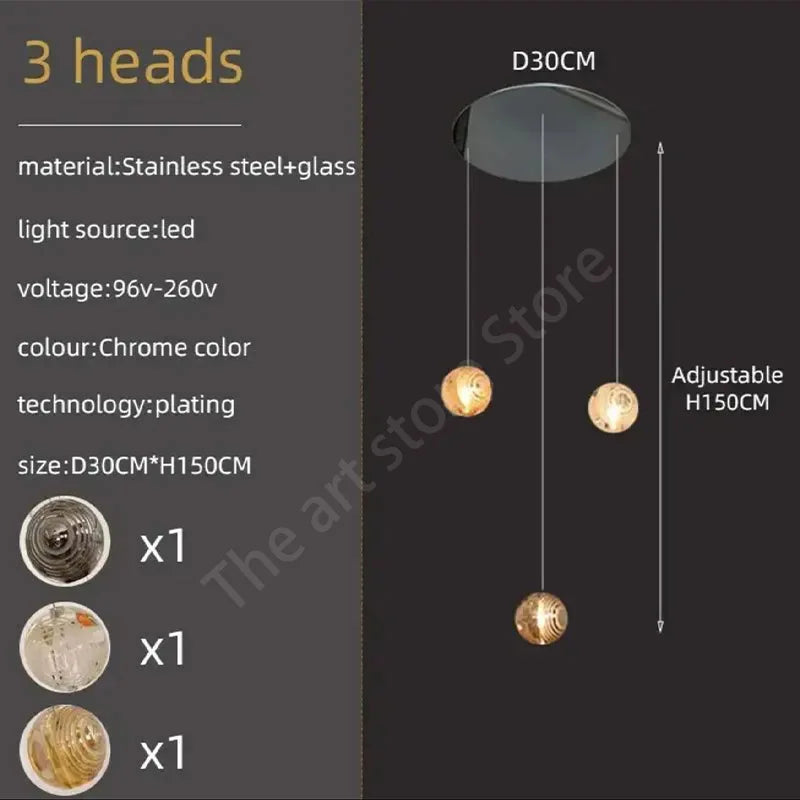Lustre Adéloria — Cristal LED pour Escalier — vue 12
