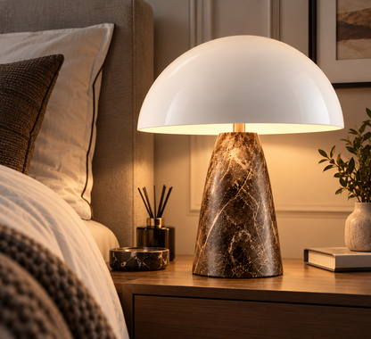 Mushroom shaped table lamp Bedside Lamp Table Lamp For Bedroom Desk Lamp Bedside Night Light with Cylinder Lamp Shade Home Decor Creative Atmosphere Light Decoration