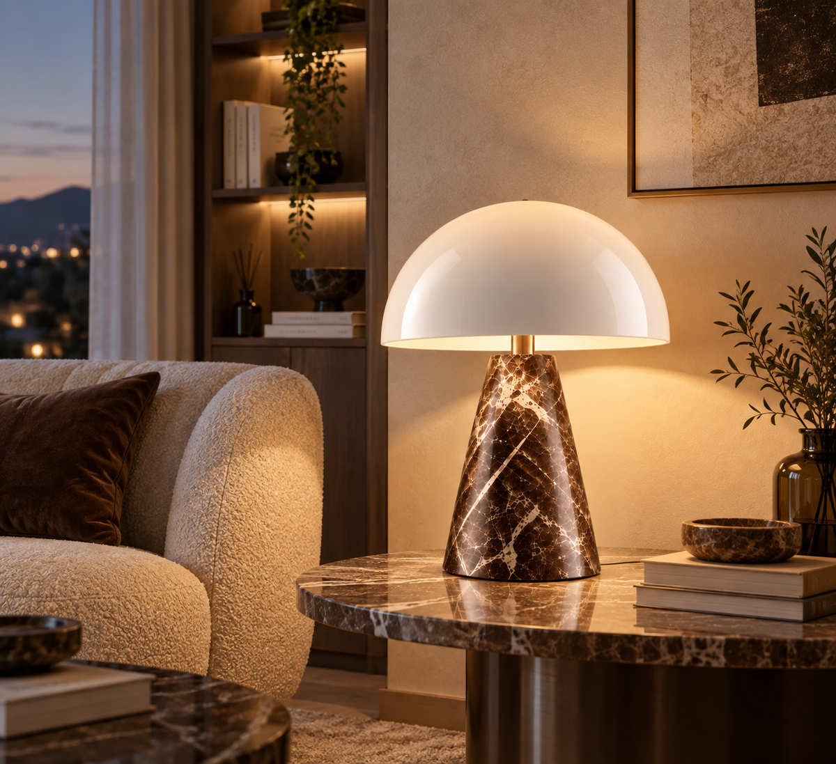 Mushroom shaped table lamp Bedside Lamp Table Lamp For Bedroom Desk Lamp Bedside Night Light with Cylinder Lamp Shade Home Decor Creative Atmosphere Light Decoration