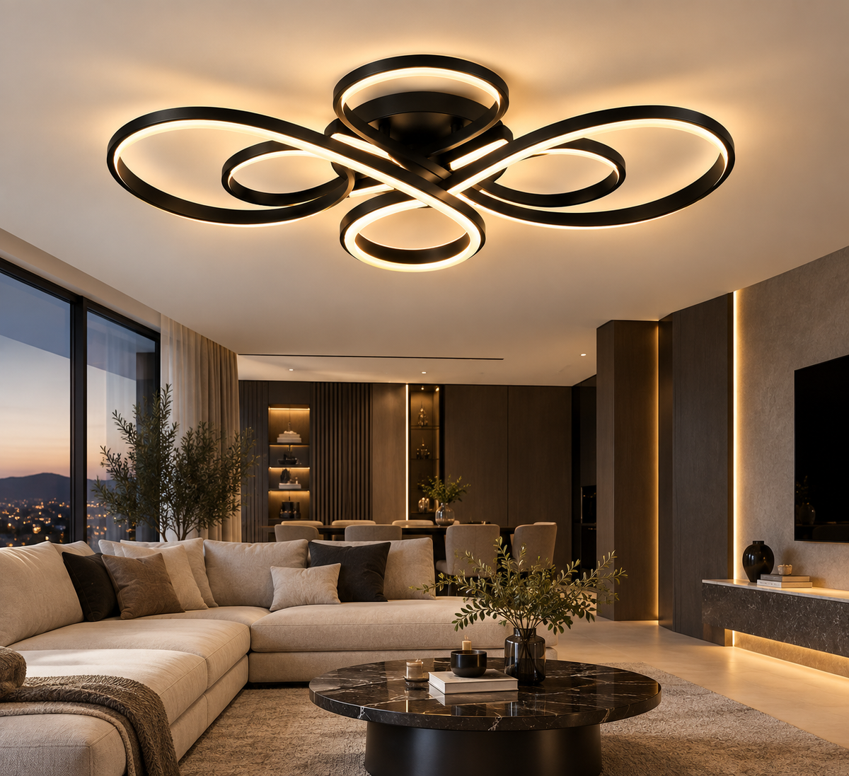 Low Floor Living Room Ceiling Lights Remote Control Modern LED Surface Mounted Light Fixture Dining Room led Ceiling Lamps Dimme