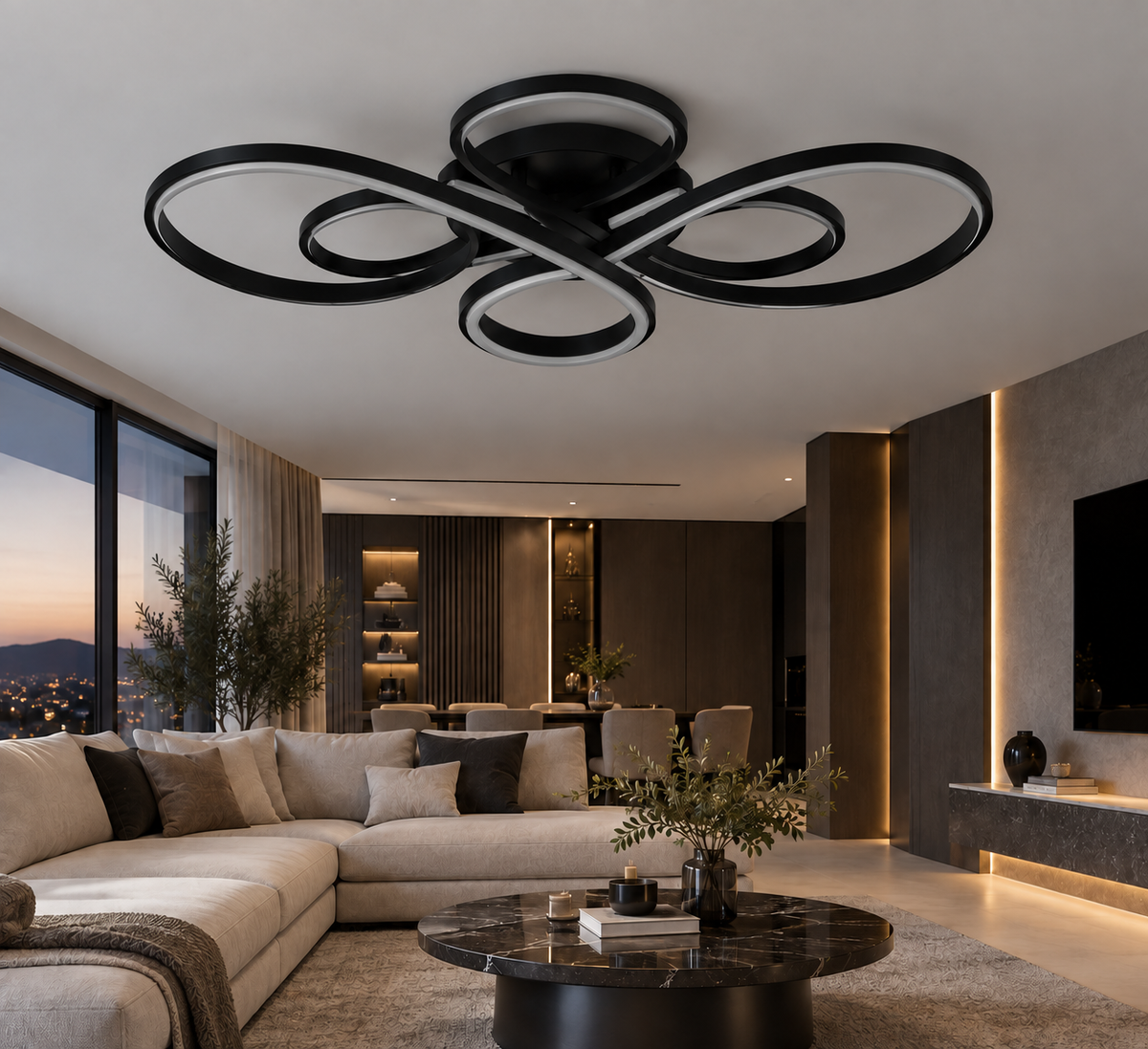 Low Floor Living Room Ceiling Lights Remote Control Modern LED Surface Mounted Light Fixture Dining Room led Ceiling Lamps Dimme