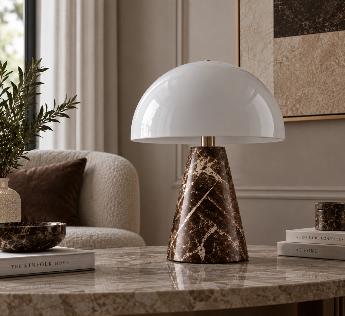 Mushroom shaped table lamp Bedside Lamp Table Lamp For Bedroom Desk Lamp Bedside Night Light with Cylinder Lamp Shade Home Decor Creative Atmosphere Light Decoration